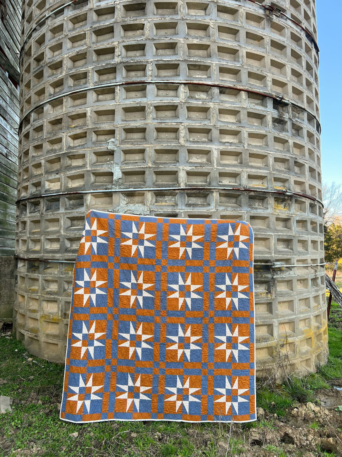 Checkered Starlight Quilt Pattern - PAPER