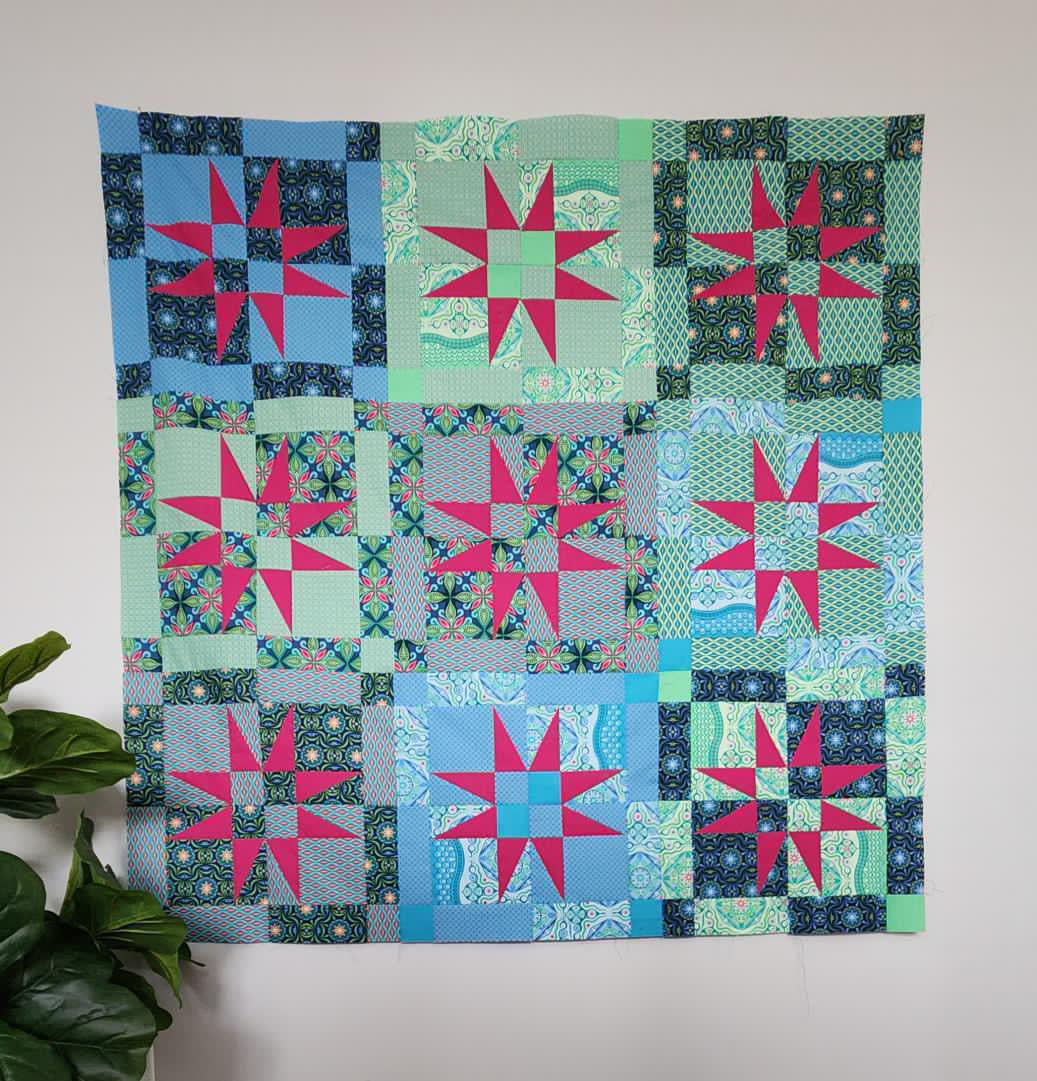 Checkered Starlight Quilt Pattern - PAPER
