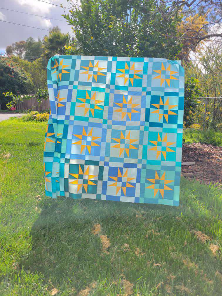 Checkered Starlight Quilt Pattern - PAPER