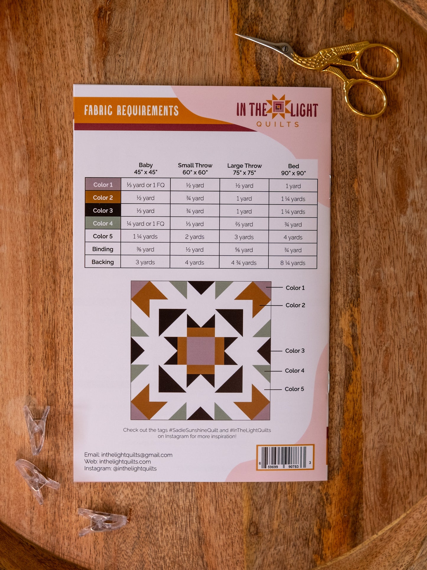 Sadie Sunshine One Block Quilt Pattern - PAPER