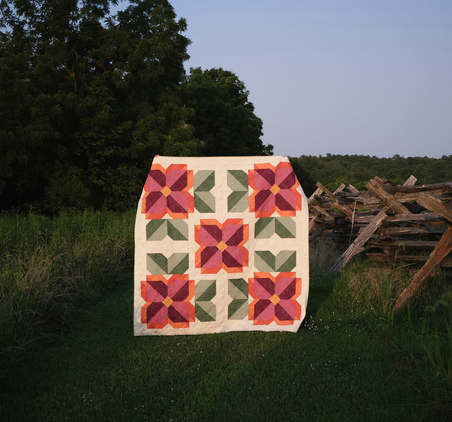 Sunny Blooms Quilt Pattern - PAPER