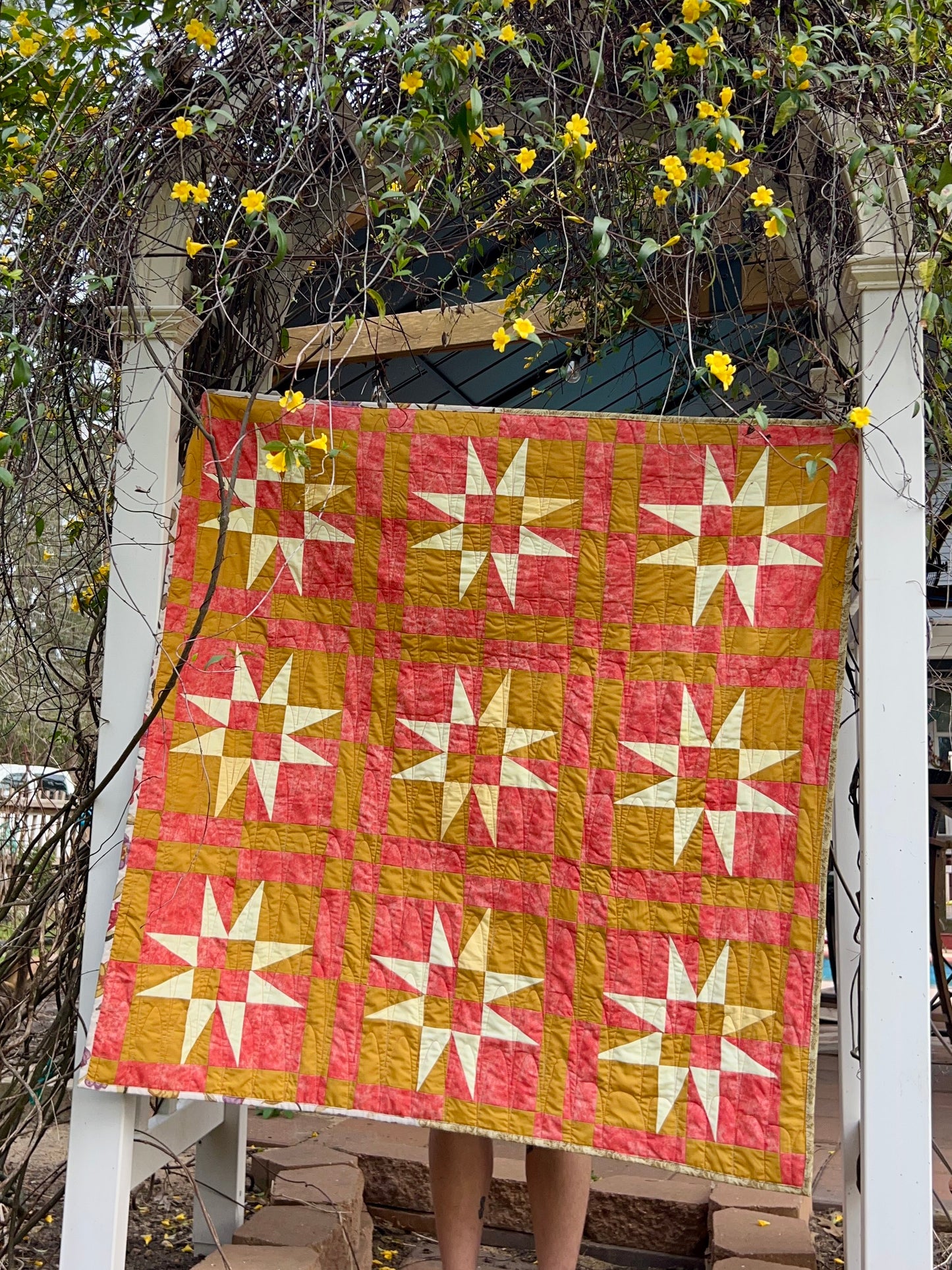 Checkered Starlight Quilt Pattern - PAPER