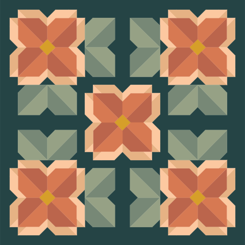 Sunny Blooms Quilt Pattern - PAPER