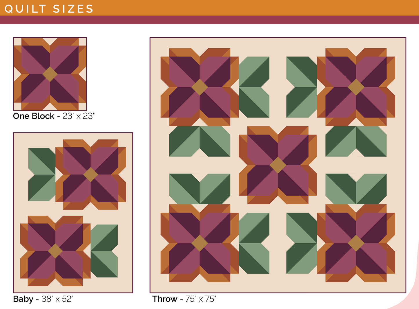Sunny Blooms Quilt Pattern - PAPER