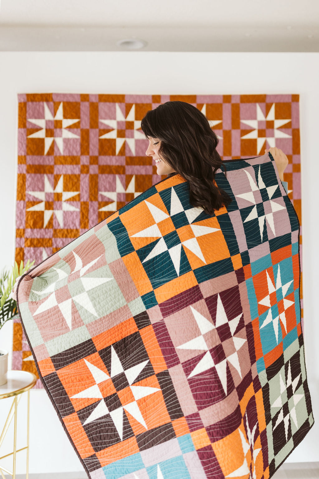 Checkered Starlight Quilt Pattern - PAPER