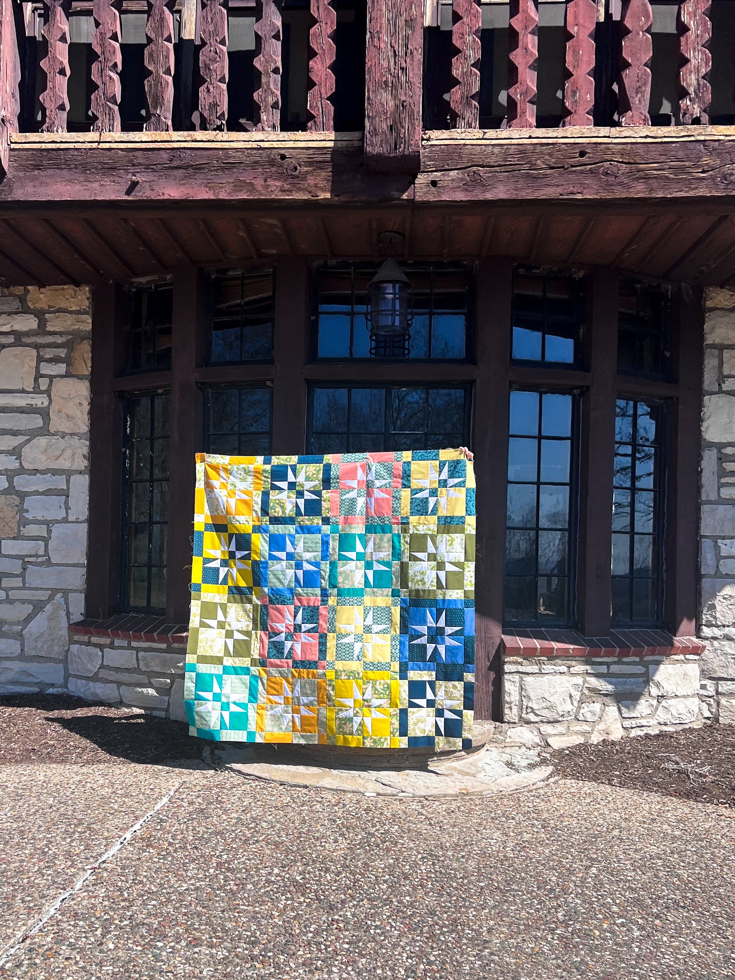Checkered Starlight Quilt Pattern - PAPER