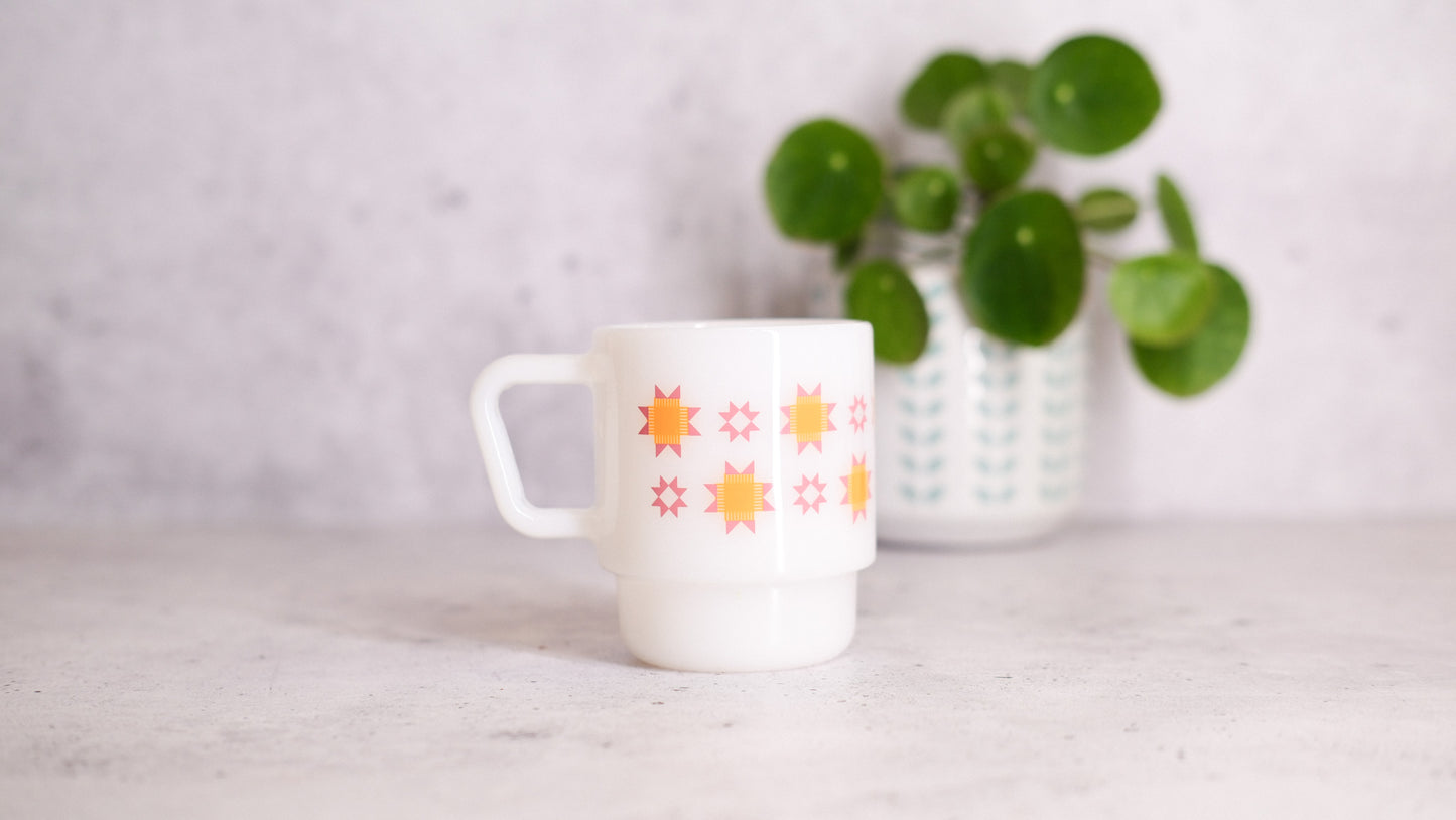 Sunup Milk Glass Mug (and FREE Sunup Quilt Pattern PDF download)