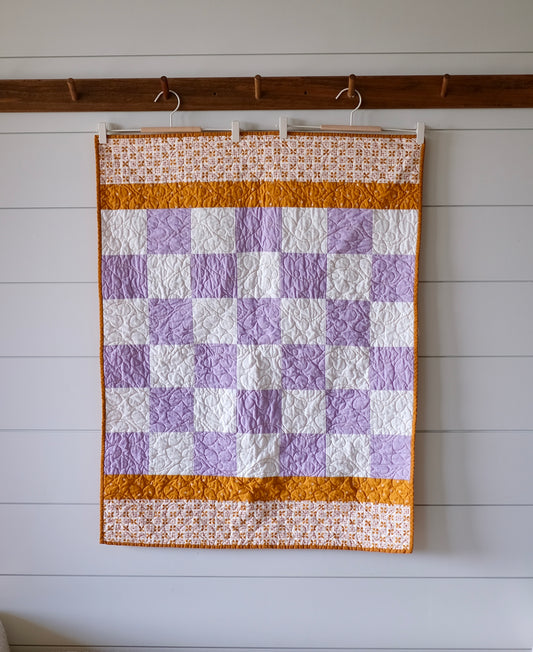 Light Purple and Gold Baby Size Quilt