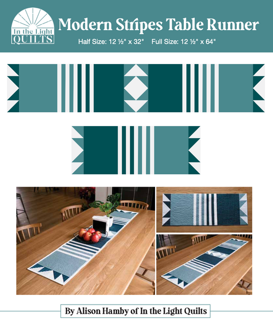 Modern Stripes Table Runner Pattern - PDF download