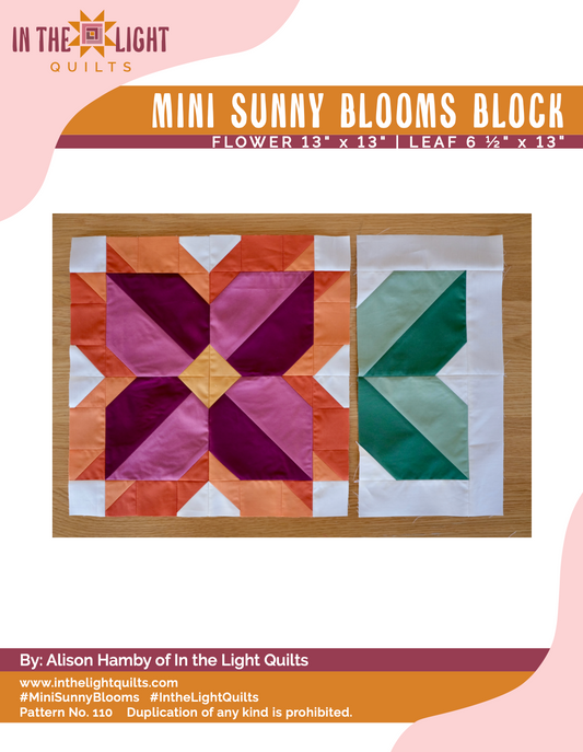 Mini Sunny Blooms Block (PDF download)